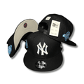 New York Yankees 9FIFTY with Light Blue Side Patches Black and Gray – Snapback Cap
