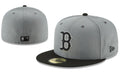 Boston Red Sox Gray and Black Fitted Cap with Embroidered Team Logo