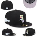 Chicago White Sox Fitted MLB Hat with 2005 World Series Patch and Iridescent Logo – Black