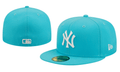 New York Yankees 59FIFTY Fitted Hat with White Logo – Aqua Blue